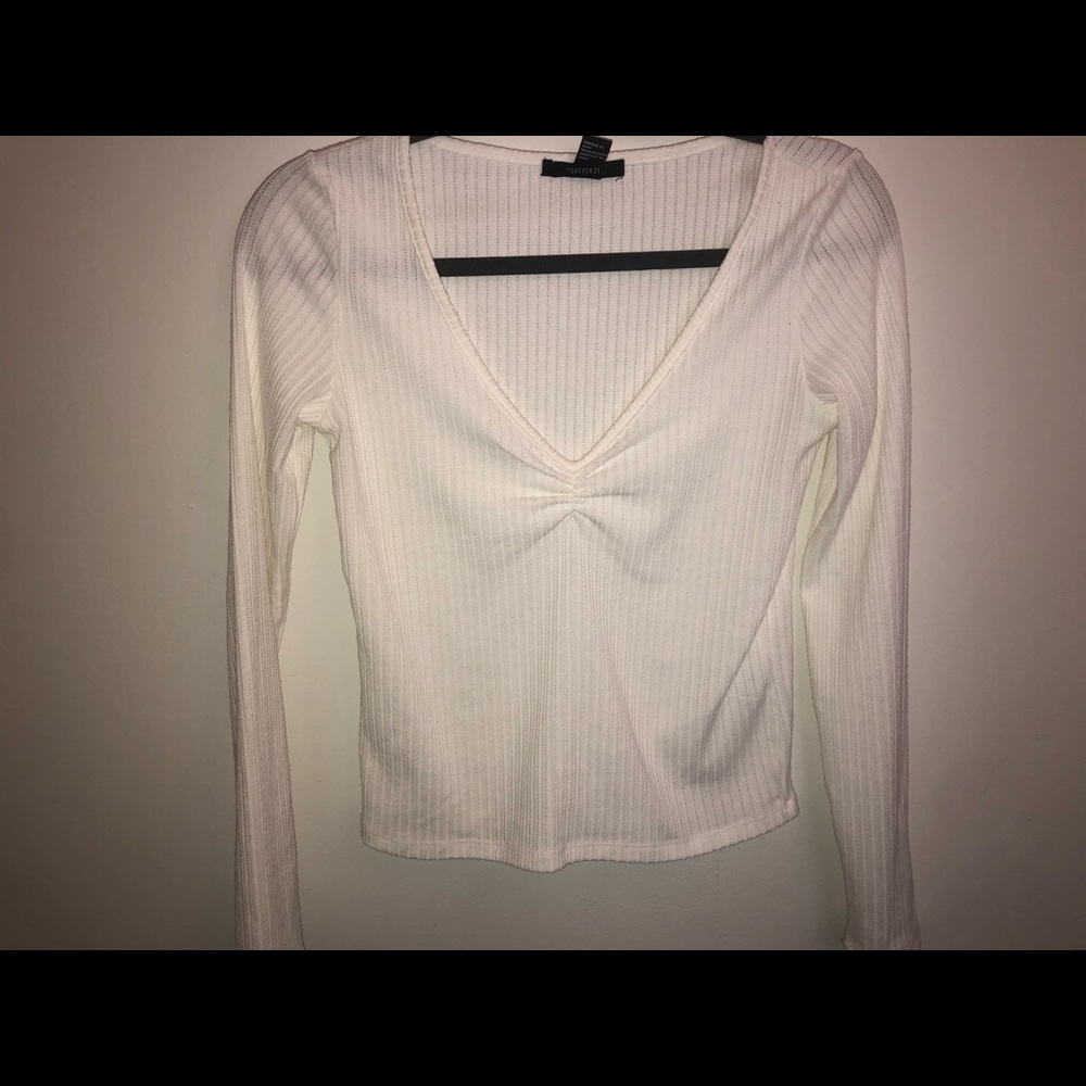 White forever 21 v-neck